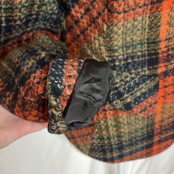 NWOT Joe Browns Orange Green and Brown Plaid Tweed Blazer with Faux Fur Collar - Picture 8 of 15